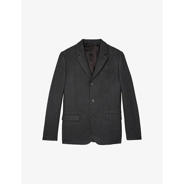 Single-breasted regular-fit cotton-blend blazer