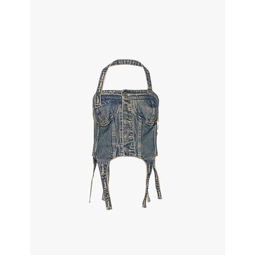 Levi's x Adsb Andersson Bell cropped halterneck denim top