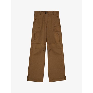 Straight-leg cotton cargo trousers