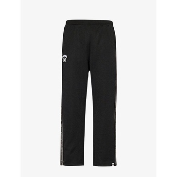 Poly brand-embroidered woven jogging bottoms