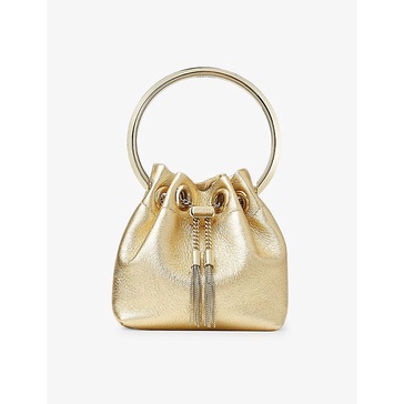 Bon Bon micro metallic leather top-handle bag