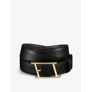 Tank Asymmetrical slanted-buckle leather belt