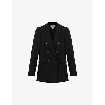 Lana peak-lapel double-breasted wool-blend blazer