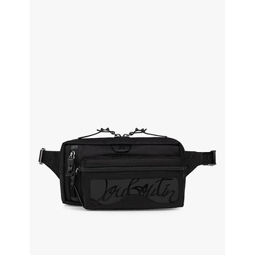 Loubideal logo-embellished woven belt bag