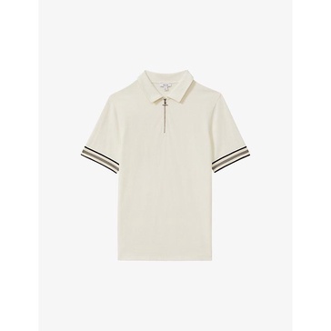 Bristol zip-neck short-sleeve stretch-knit polo