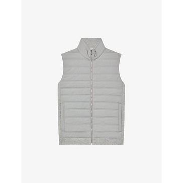 William high-collar quilted woven gilet