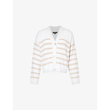 Geneva striped cotton and recycled polyester-blend knitted cardigan