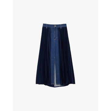 pleated midi skirt