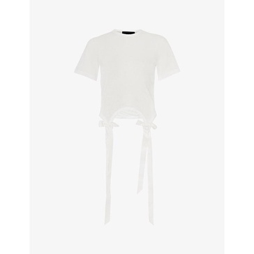 Easy bow-embellished cotton-jersey T-shirt