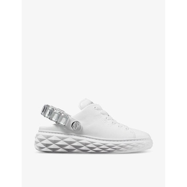 Diamond Sling crystal-embellished leather low-top trainers