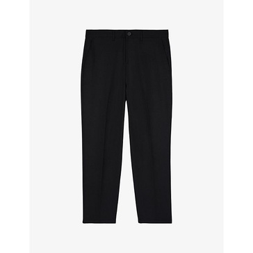 Regular-fit straight-leg wool-blend trousers