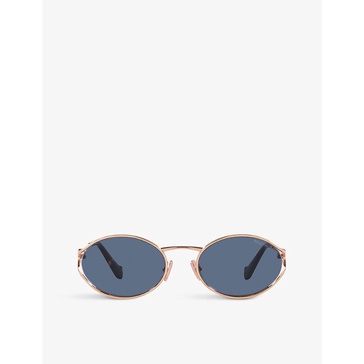 MU 52YS round-frame branded-arm metal sunglasses