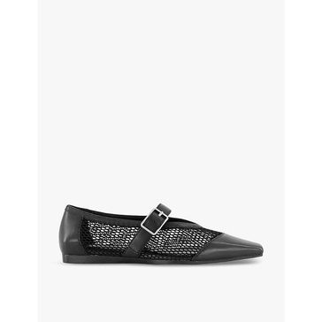 Wioletta woven-panel leather ballet pumps