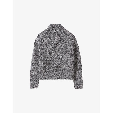 V-neck relaxed-fit chunky wool-blend jumper