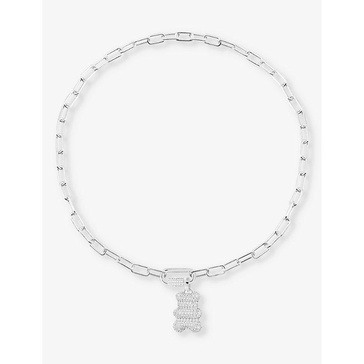 Snow Yummy Bear sterling-silver and zirconia clip-pendant chain necklace