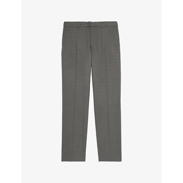 Regular-fit mid-rise stretch-wool trousers