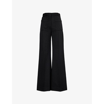 Alina straight-leg high-rise woven-blend trousers