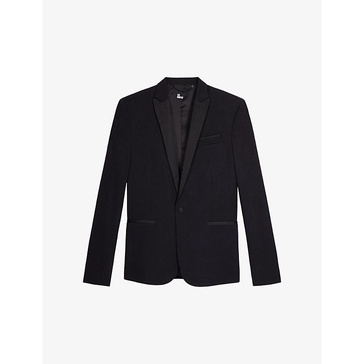 Regular-fit single-breasted wool blazer