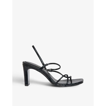 Faye snakeskin-embossed leather strappy sandals