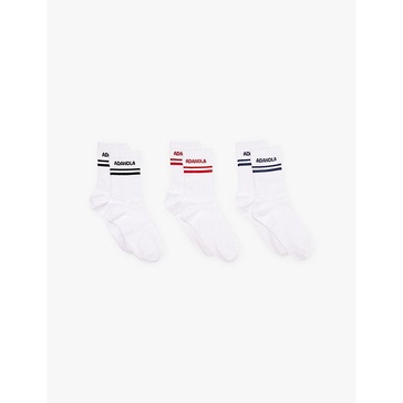 Pack of three branded stretch-organic-cotton blend socks