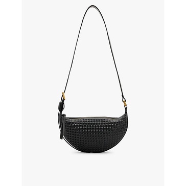 Half Moon stud-embellished leather cross-body bag