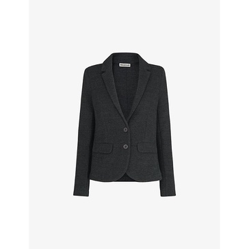 Notched-lapel single-breasted cotton-jersey blazer