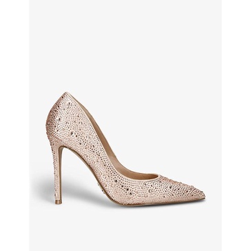 Evelyn rhinestone-embellished woven heeled court shoes