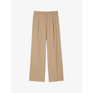 Straight-leg mid-rise woven trousers