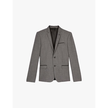 Notch-lapel single-breasted wool blazer