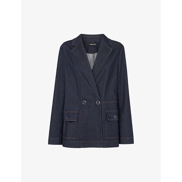 Joanna patch-pocket denim blazer