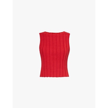 Callie cropped sleeveless organic-cotton jumper