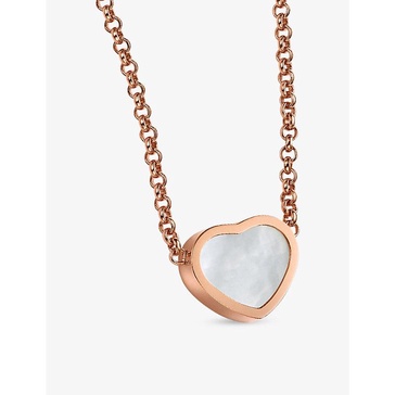 Happy Hearts 18ct rose-gold and mother-of-pearl pendant necklace