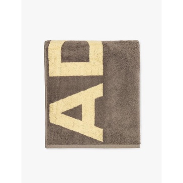 Branded-print cotton beach towel