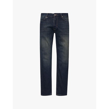 Ray brand-patch straight-leg regular-fit stretch-denim jeans