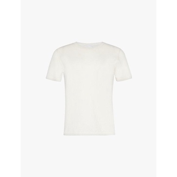 Round-neck regular-fit cashmere and silk-blend T-shirt