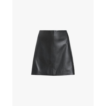 Renai slim-fit mid-rise leather mini skirt