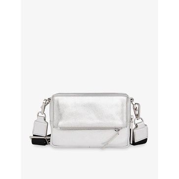 Bibi zip-pouch metallic leather cross-body bag