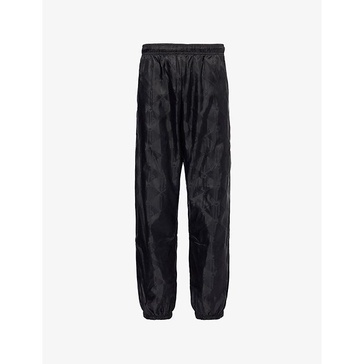 Monogram-print straight-leg regular-fit shell jogging bottoms