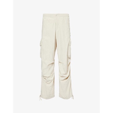 Patch-pocket straight-leg relaxed-fit shell cargo trousers