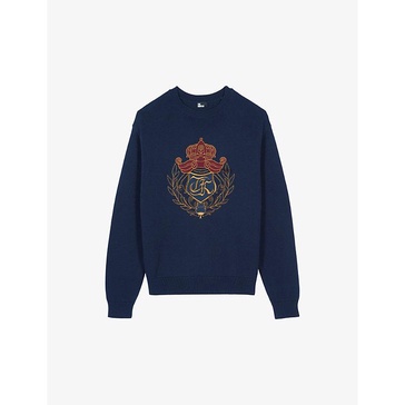 Logo-embroidered crew-neck cotton jumper