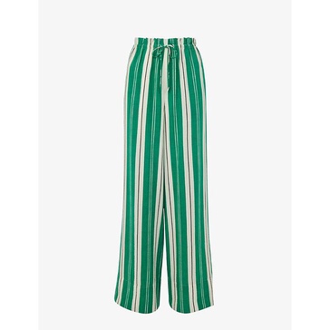 Bridget stripe-pattern maxi-length woven trousers