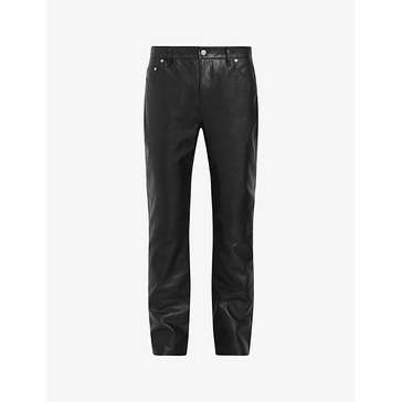 Lynch mid-rise straight-leg leather trousers