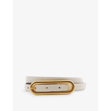 Chaya elongated-buckle leather belt