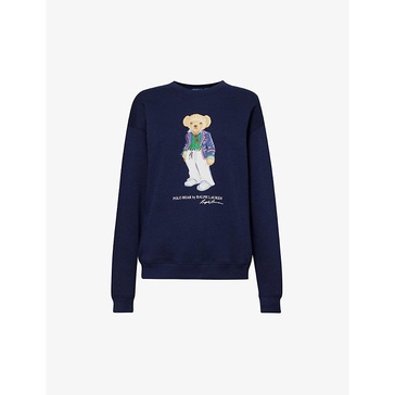 Polo Bear-intarsia cotton-blend sweatshirt