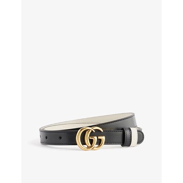 black and white GG Marmont reversible leather belt 