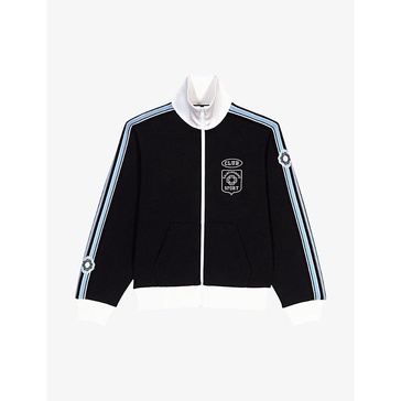 Logo-patch high-neck stretch-jersey track jacket