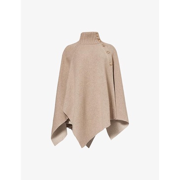 Double-face high-neck relaxed-fit cashmere-blend cape