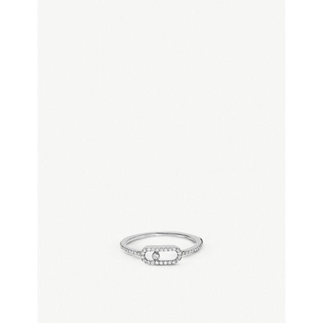 Move Uno 18ct white-gold and 0.09ct brilliant-cut diamond ring