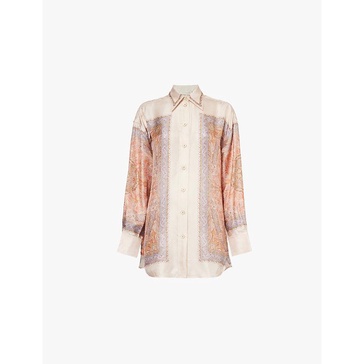 Paisley collar silk shirt