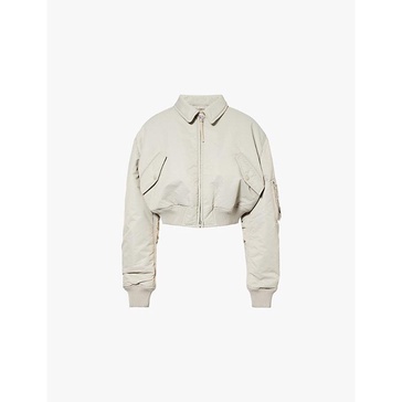 Oblio cropped shell bomber jacket